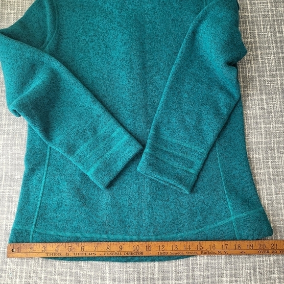North Face Knit Style Fleece Jacket Crescent Sunset Full Zip Teal Women's M/L - Picture 9 of 12